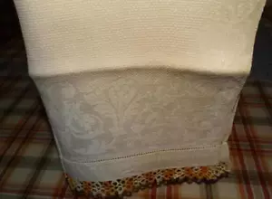 Vintage Damask Hand Towel Orange Ombre Picot Crochet Edging Bath Accessories - Picture 1 of 8