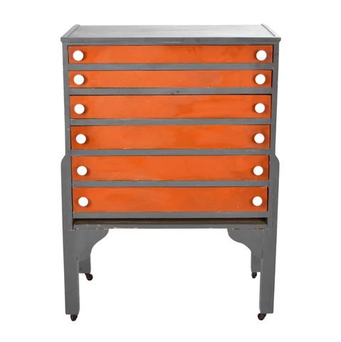 Vintage Industrial Handmade Art Deco Style Parts Cabinet or Highboy Dresser Cover