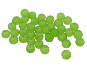 40 Glasperlen in lindgrün gefrostet, 6 mm - Bild 1 von 1