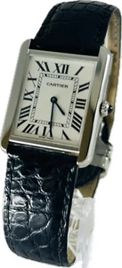 Discount Cartier Tank Solo W1018355 2715 LM White Quartz Watch Excellent A2583 - Picture 1 of 12