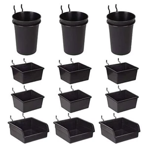 Pegboard Bins Organizer Peg Board Hooks Accessories Peg Hooks Assortment - Picture 1 of 8