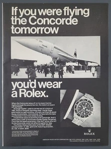1970 PRINT AD Rolex "If you were flying the Concorde.." GMT Master - Picture 1 of 1