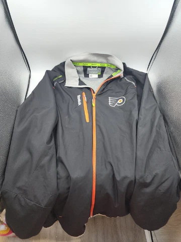 Philadelphia Flyers Reebok NHL Center Ice Full Zip Jacket Mens 2XL Black Cover
