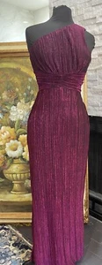 Off Shoulder Pink Metallic Long Maxi Dress Formal NWT By Zarr Collection Size 6 - Picture 1 of 14
