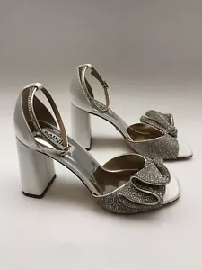 Sandalia Badgley Mischka para mujer de tacón de amapola PLATEADA TALLA 7,5 - Imagen 1 de 9