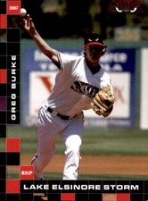 2007 Lake Elsinore Storm Grandstand #6 Greg Burke Bellmawr New Jersey NJ Card
