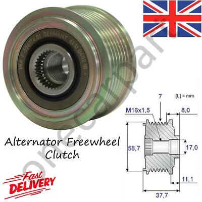ALTERNATOR CLUTCH PULLEY FOR FORD TRANSIT MK7 MK8 2006 ONWARD 2.2 2.4 3.2 TDCI - Image 1 of 4