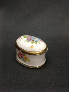 Tarro de baratija redondo con tapa floral Fine Bone China A & J Middleton en muy buena condición MCM - Imagen 1 de 12