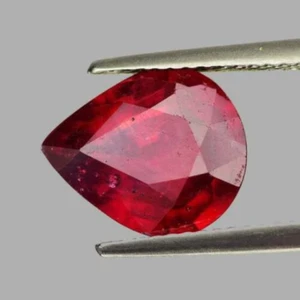10x8 mm 1 pieces Pear Red Ruby Mozambique Natural - Picture 1 of 2