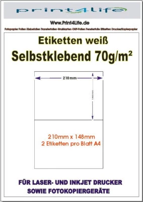 200x Versand Etiketten 210x148 selbstklebend Paket Aufkleber Hermes DHL DPD UPS - Bild 1 von 3