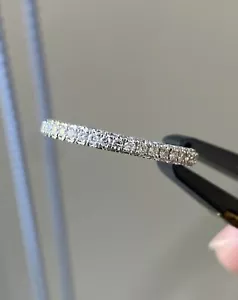 Ring rundschliff 1,05 kt natürlicher Diamant Hochzeit Ewigkeit 14 K Weißgold 5 6 - Bild 1 von 6