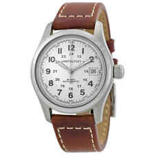 Hamilton Khaki Field Silver Men's Watch with Brown Leather Band - H70455553