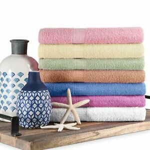 4-Pack: Ultra-Soft Absorbent Beach Bathroom  100% Cotton Large Wash Bath Towels