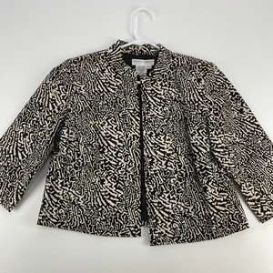Maggy London Blazer Damen Größe 8 Zierlich Hellbraun Abstrakt Vorne Offen Jacke - Bild 1 von 14