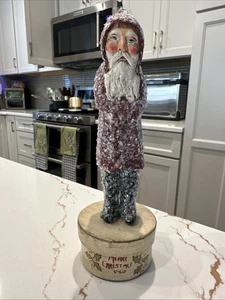 Vintage Vickie Smyers Christmas Santa Claus Lidded Box Retired 2002 ESC Trading  - Picture 1 of 17