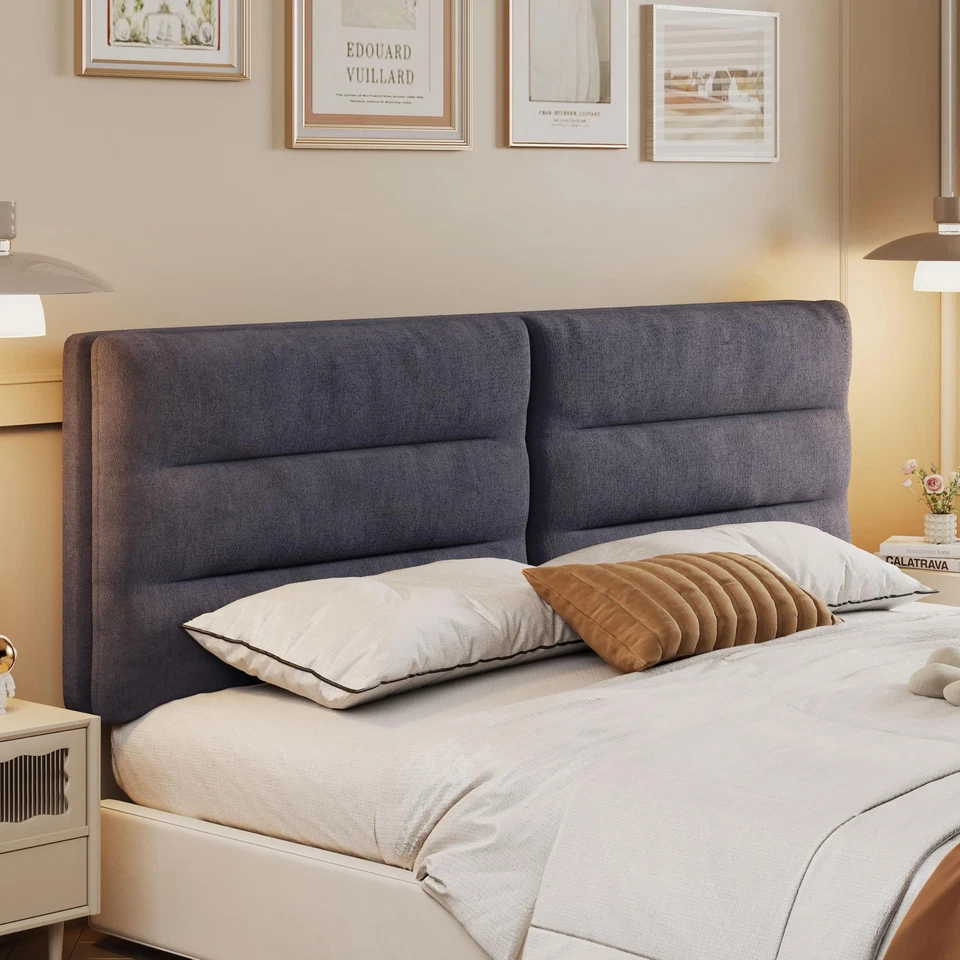 Cabecero King Size, Tapizado Terciopelo Resistente y Espesante Cama Ajustable... Foto 1 de 4