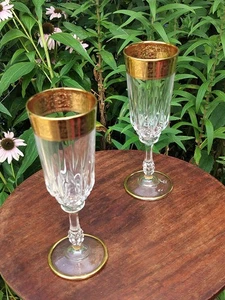 2 Flauti Champagne/Cerchio Oro Inciso/Modello Unk1091 Ricambi Limitati - Foto 1 di 16