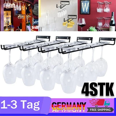 4x Weinglashalter Gläserhalter Gläserschiene Stielglashalter Wandmontage Halter - Bild 1 von 4