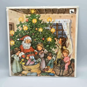 Vtg Kruger West Germany Christmas Advent Calendar Santa Angels Tree 1950s/60s - Picture 1 of 17