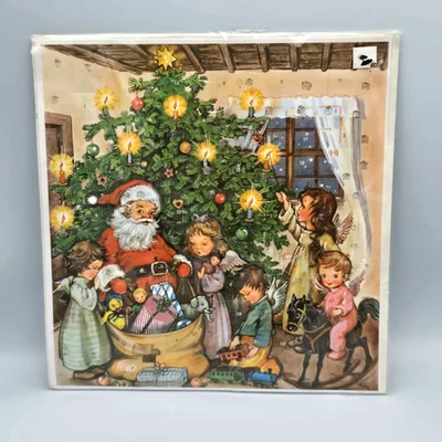 Vtg Kruger West Germany Christmas Advent Calendar Santa Angels Tree 1950s/60s - Image 1 of 4