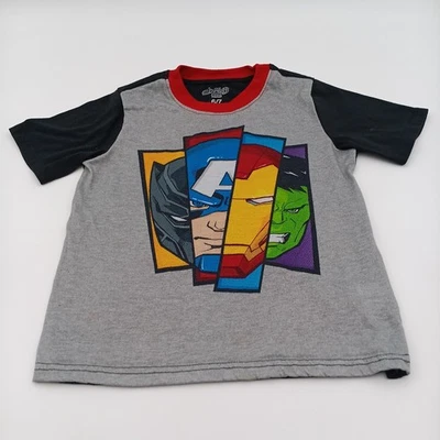 Marvel Pajama Shirt Boys Size 6/7 Gray Avengers Graphic Print Sleepwear - Image 1 of 4