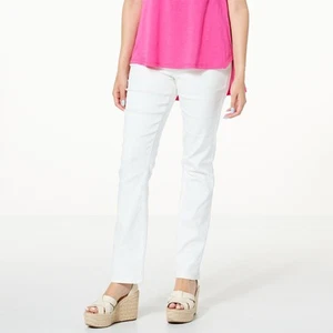 Jeans DG2 by Diane Gilman Virtual Stretch Denim gamba dritta bianco 12 nuovi - Foto 1 di 3