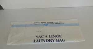 FRENCH Hotels and Resorts Laundry Bag-Sac A Linge 20”X 24" LIGHT WEIGHT PLASTIC - Picture 1 of 4