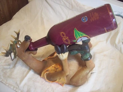 Deer Hunter Camo Rivers Edge 936 Wine Bottle Holder Countertop Lodge Cabin Decor - Image 1 of 4