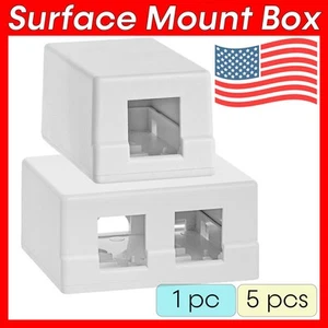 Caja de pared Keystone Jack montaje en superficie 1 2 puertos único doble orificio para Cat5e Cat6 - Imagen 1 de 13
