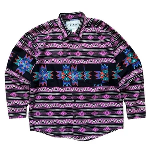 Vintage 90s FRANK Aztec Southwestern Geometric Button Up Shirt Men’s XL Cotton - Bild 1 von 7