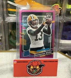 2023 Panini Donruss - Rated Rookie Dontayvion Wicks #333 Optic Preview Pink - Picture 1 of 2