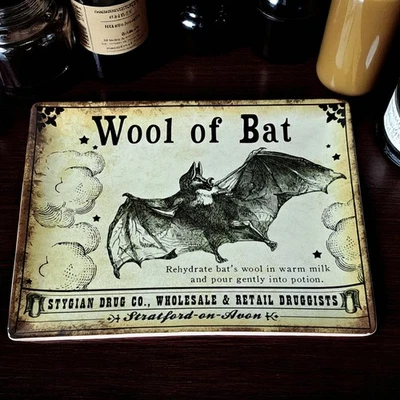 WILLIAMS SONOMA "POCIÓN HALLOWEEN" PLATO ~ "LANA DE MURCIÉLAGO" ~ 13" x 10" Foto 1 de 4