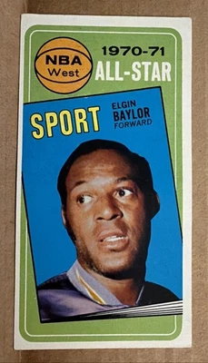 Tarjeta de baloncesto Topps 1970-71 # 113 Elgin Baylor All-Star Los Angeles Lakers Salón de la fama Foto 1 de 2