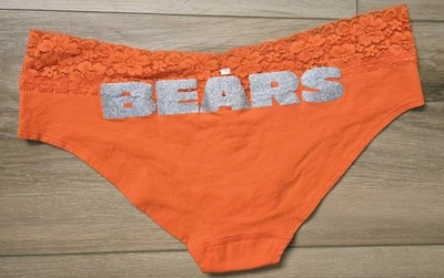 Vintage Victoria's Secret PINK Chicago Bears Cotton Lace Waist Hipster Panties M - Image 1 of 3