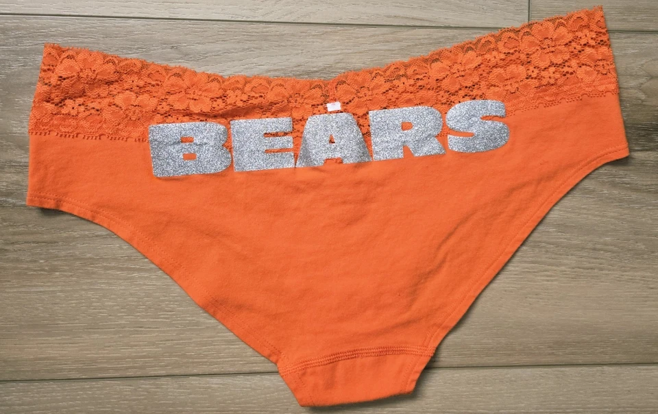 Vintage Victoria's Secret PINK Chicago Bears Cotton Lace Waist Hipster Panties M - Image 1 of 3