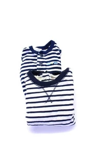 Jacadi Zara Boys Long Sleeve Striped One Piece Sweater White Blue 12-18 Months - Picture 1 of 4