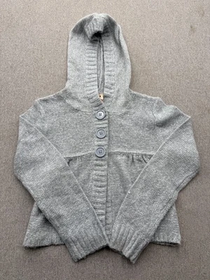 Girl’s Hooded Empire Waist Cardigan Sweater M(7/8) Faded Glory Gray Soft So Cute - Image 1 of 4
