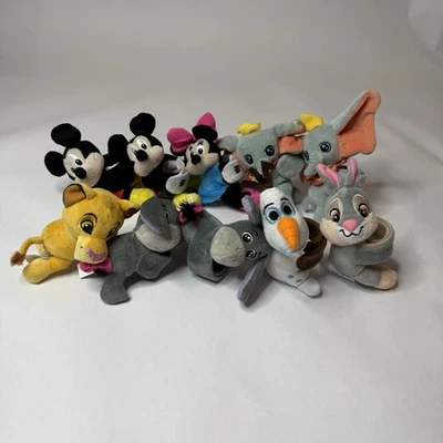 Cutie Cuff Plush Slap Band Bracelets Disney Mickey Minnie Olaf Simba Lot of 10 - Image 1 of 4
