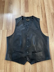 Scully Herren Westernweste schwarz Leder Größe 44! - Bild 1 von 8