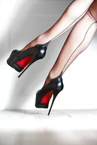1969 Made in Italy High Heels DS Style Stiletto Platform Leather Pumps Black 36 - Bild 1 von 12