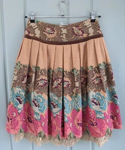 Tracy Reese Skirt Womens 4 A-line Wool Lace Floral Full Small S Layered Lined - Picture 1 of 7