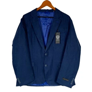 NWT Vince Camuto Slim Fit Blue Suede Blazer Suit Jacket Casual work Size Mens XL - Picture 1 of 10