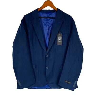 NWT Vince Camuto Slim Fit Blue Suede Blazer Suit Jacket Casual work Size Mens XL - Image 1 of 4