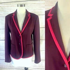 GAP ACADAMY BLAZER Jacke 10 M Ponte Strick Burgund Vamp Rot Paspelborte Gefüttert - Bild 1 von 7