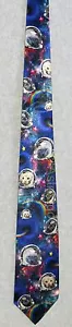 CAT ASTRONAUT RAINBOWS STARS SPACE ASTRONOMY SCIENCE Sublimation Novelty Necktie - Picture 1 of 5