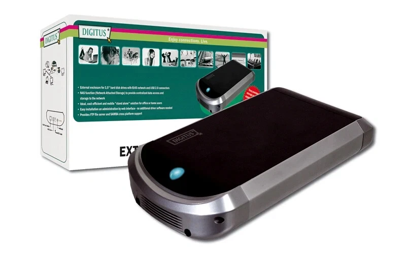 Digitus Extern 3,5" Festplattengehäuse SATA - LAN/USB - Bild 1 von 1