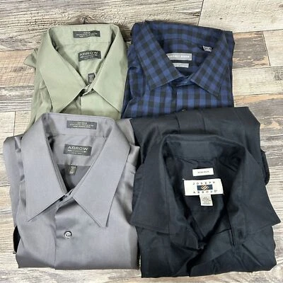 Lote de 4 camisas abotonadas para hombre talla grande y extra grande Foto 1 de 4