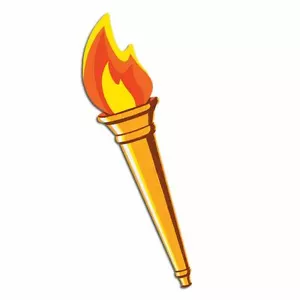 LARGE (24") FLAMING TORCH CUTOUT MEDIEVAL / SPORTS STYLE PARTY DECORATION - Picture 1 of 1