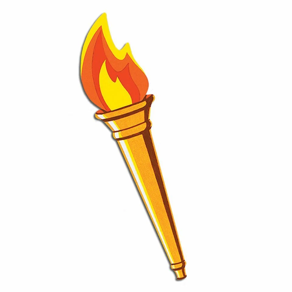 LARGE (24") FLAMING TORCH CUTOUT MEDIEVAL / SPORTS STYLE PARTY DECORATION - Image 1 of 1