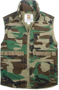 Kids Camo Ranger Vest Multi Pocket Military Tactical Army Hiking Fishing Travel - Picture 1 of 7